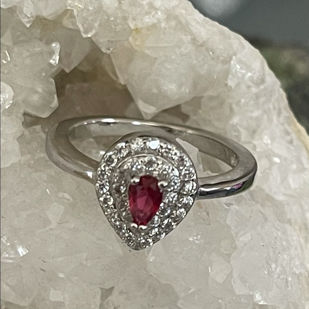 Ruby Sterling Silver Ring - image 3